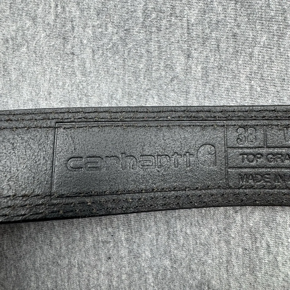 Carhartt Belt Black Triple Stitch Leather Work Mens Sz 38 WB5507-M